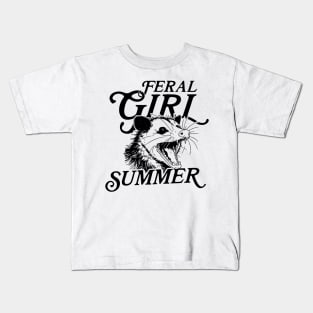 Feral-Girl-Summer-Opossum Kids T-Shirt